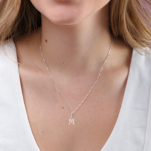 Colar Feminino Em Prata 925 Com Letra L Inicial Nome Cor Letra O