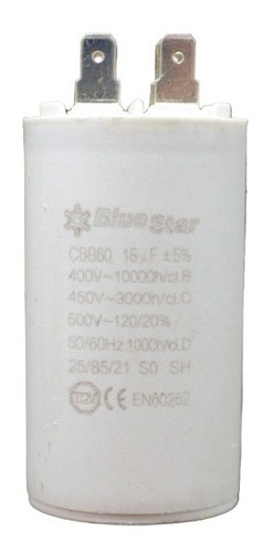 Capacitor De Marcha 16uf Microfaradios 450v 50/60hz Bluestar