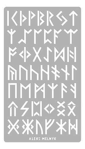 Stencil Runas Futhark Mayores, Alfabeto Antiguo 102 X 178 Mm