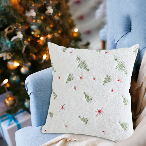 Funda De Almohada Con Diseño De Árbol Bordado Para Decoració