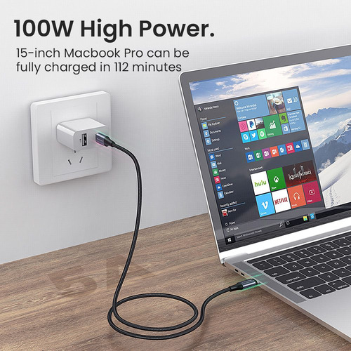 Cable De Carga Rápida Pd 100w Usb C A Usb Tipo C Para Comput