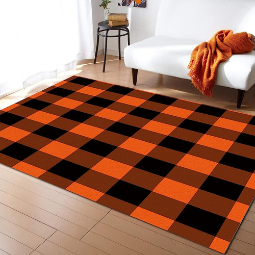 Funkyhome Alfombra De Área Grande 2x3ft Halloween Plaid Coll