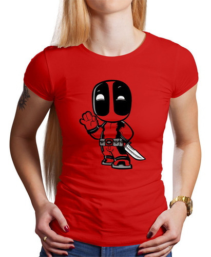 Polo Dama Deadpool Cartoon (d1437 Boleto.store)