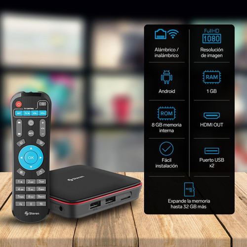 Convertidor Smart Tv Android Tv Box | Intv-110 Color Negro