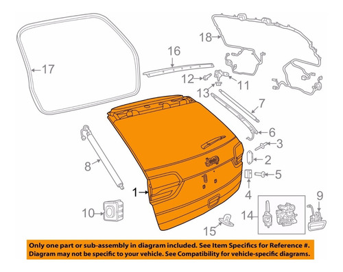 Compuerta Grand Cherokee 4g+ 2013 2014 2015 2016 2017