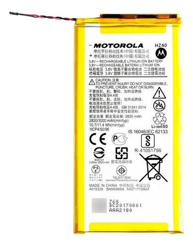 Bateria Moto Z2 Play Xt1710 Original Motorola Hz40 Hz-40