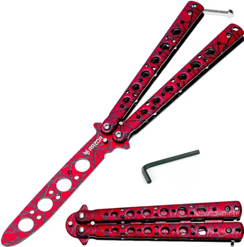 comprar Navaja Mariposa Sin Filo Cuchillo Csgo Rojo Practica Acero