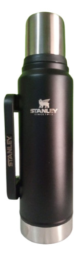 Stanley Termo Clásico 1.4 Lts Asa Plegable . Negro Y Blanco Negro