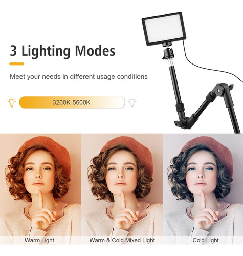 Andoer - Kit De Iluminación Usb Para Videoconferencia (inclu