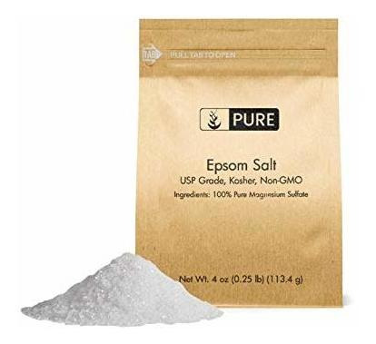 La Sal De Epsom (4 Oz.) De Por Ingredientes Orgánicos Puros,