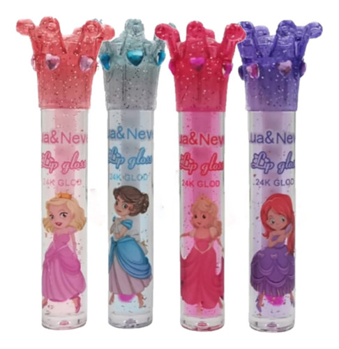 4 Lip Gloss 24k Gold Espelhado Ln02434 Lua E Neve Atacado