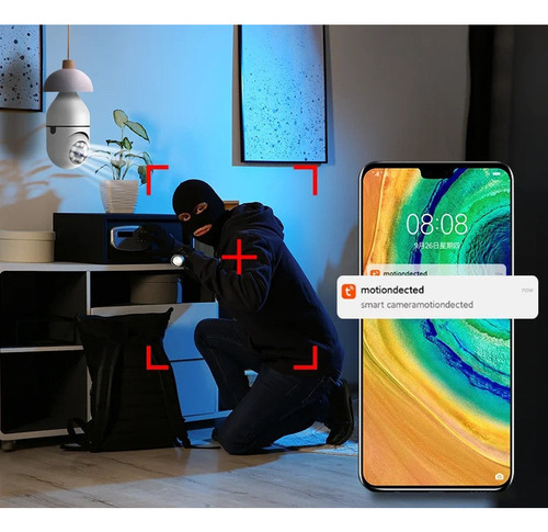 Qa1 Bombilla De Vigilancia E27, Cámara Wifi De 2mp