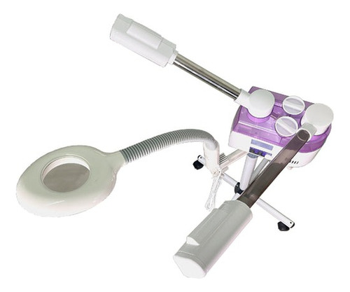 Vaporizador Facial Frío Y Caliente Lupa Led Blanco