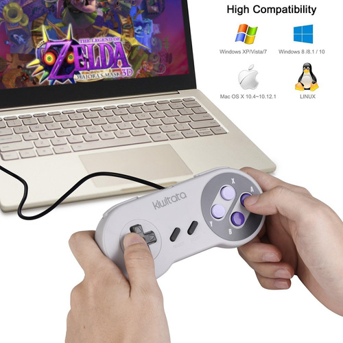Kiwitata 2x Classic Snes Usb Controller Para Juegos Retro, S