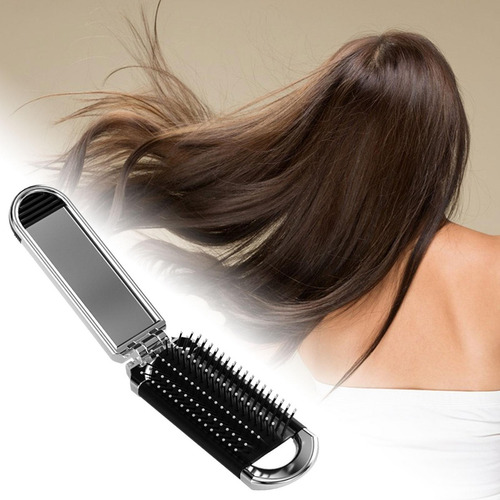 Cepillo De Pelo Plegable Con Espejo Mini Peine De Pelo