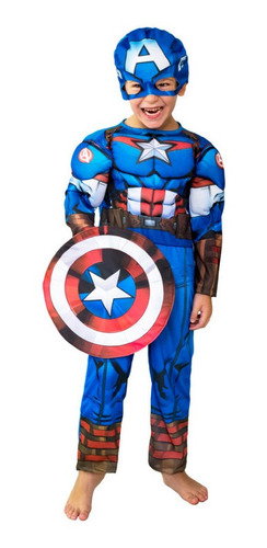 Disfraz Capitán América Con Músculo