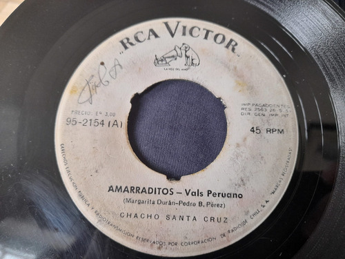 Vinilo Single Chacho Santa Cruz Anocheciendo(ac65 (Usado)