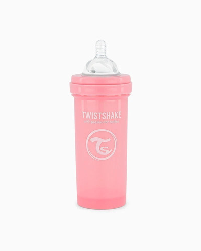 Imagen 2 de 3 de Mamadera Anti-cólico Twistshake 260ml - Rosa Pastel