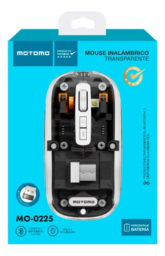 Mouse Inalambrico Motomo Mo-0225 1600 Dpi Negro
