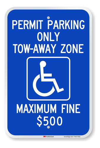 Tow-away Zone Max Fine $500  - Cartel Aparcamiento Para 12.0