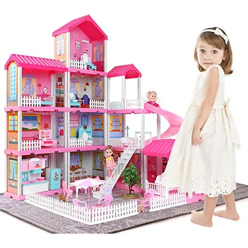 Casa De Mu ecas Grande De 11 Habitaciones Color Rosa Ni as
