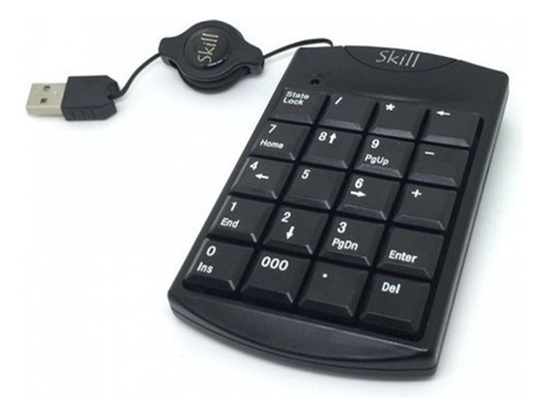 Teclado Numerico Usb Retractil Black Empresas Clic Suave