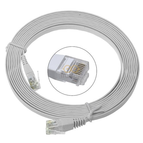 Nuevo 10 Pies 3m Cat6 Utp Plano Ethernet Red Cable Rj45 Parc