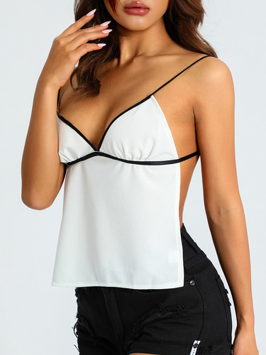 Camisola Sexy Sin Espalda Para Mujer, Linda Con Lazo, Espagu