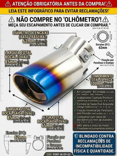 Ponteira Esportiva Escapamento Citroën Zx 1993 | Parcelamento sem