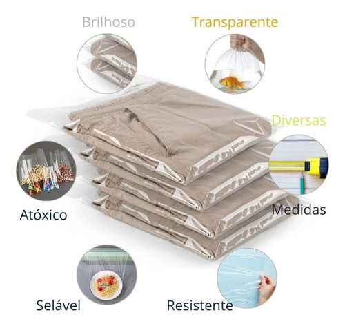 Saco Saquinho Transparente 15x20 Pp Celofane 100 Unidades