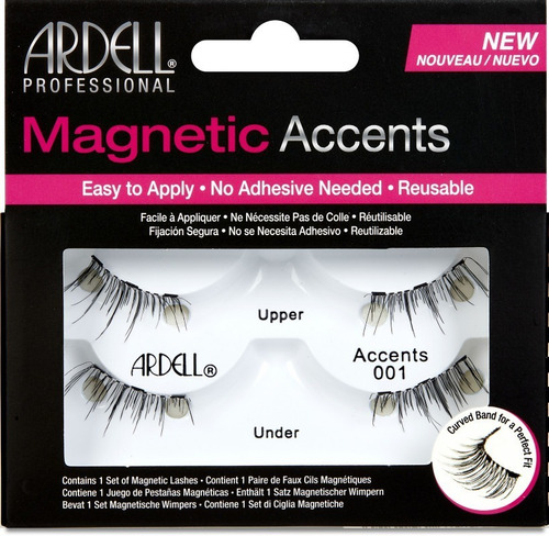 Ardell Pestañas Magneticas Accents Incluye Aplicador Color 001-negro
