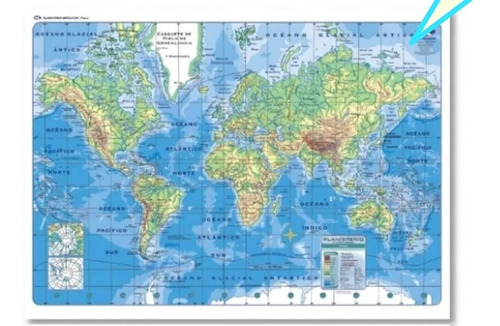 2 Mapas Escolares N°6 Planisferio Político Y Físico Político
