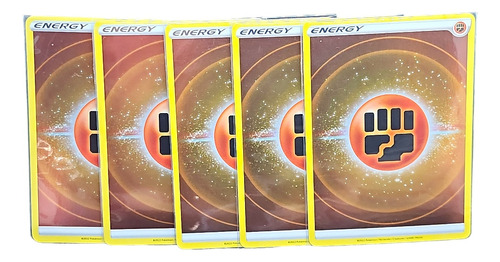 Fighting Energy Set 5 Cartas Pokemon Holo Idioma Ingles