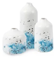 Comprar Juego De Jarrones De Cerámica Blanca Con Flores, Decoración 