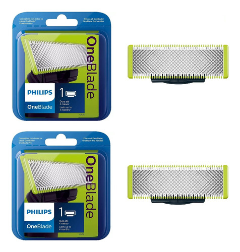 Kit 2 Laminas Refil Barbeador Philips One Blade Qp210/50