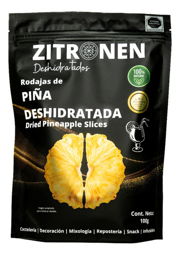 Piña Deshidratada Premium 100g En Bolsa Con Zipper