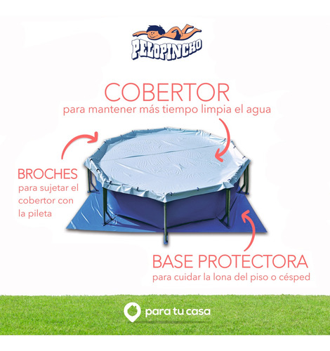 Pileta Pelopincho 5500 Lt + Base Y Cubre Pileta + Bomba