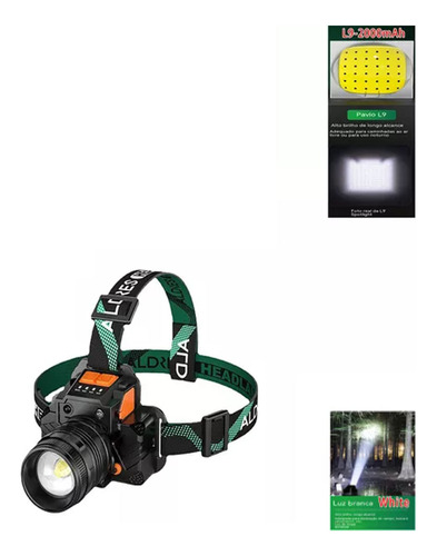 Linterna Táctica Led Head L9 Casco Led Recargable X1