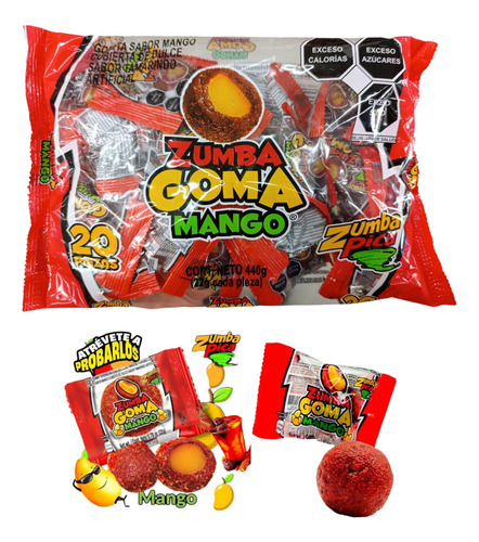 Gomita Tamarindo Mango Chile 220 Pz Zumba Goma Pica