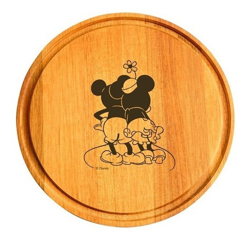 Imagem 1 de 2 de Tabua Redonda Para Corte Churrasco Mickey E Minnie Disney