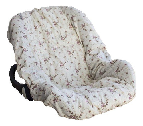 Capa De Bebê Conforto 100% Algodão - Floral Ferrugem