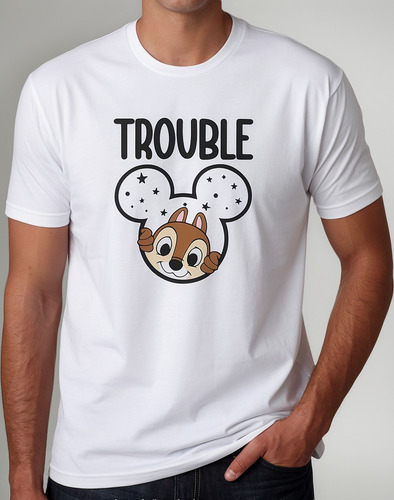 Playera En Parejas Mickey Minnie Ardillas Trouble Double