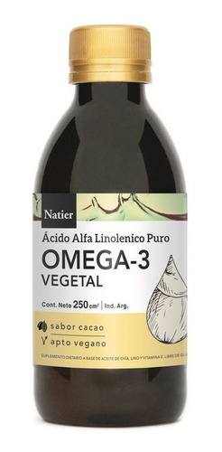 Omega 3 Vegetal Natier X250ml Acido Alfa Linoleico Puro