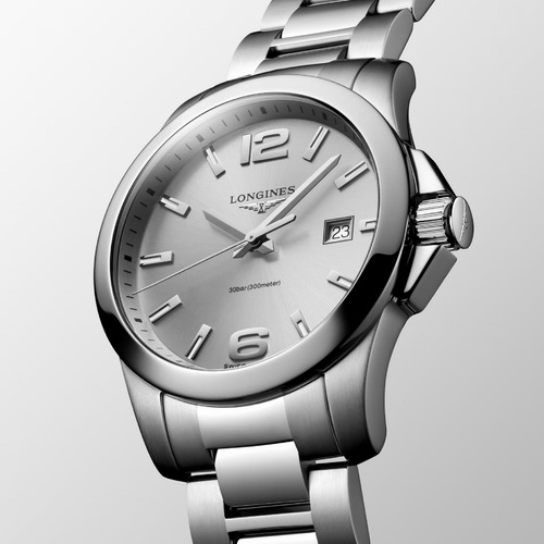 Reloj Longines Conquest L3.759.4.76.6 | L37594766 Vg, Cuarzo 41mm, Acero Inoxidable, Esfera Plateada, Cristal De Zafiro, Estanqueidad Hasta 30 Bar
