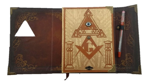 Imagem 3 de 8 de Grimório Maçom Illuminati Artesanal Olho E Compasso
