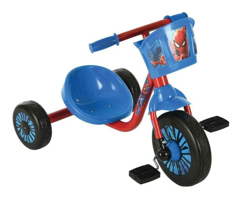 Triciclo Niños Huffy Spider-man Canasta Azul Con Rojo