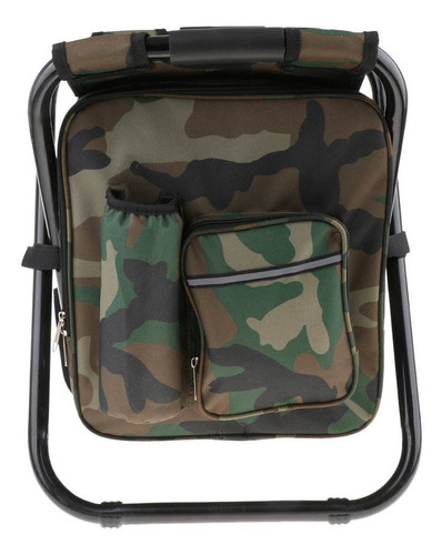 Silla De La Mochila Que Acampa Camuflaje