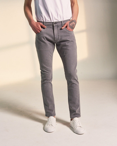 Jean 195, Calce Slim Fit, Hombre, Denim, Gris, Equus