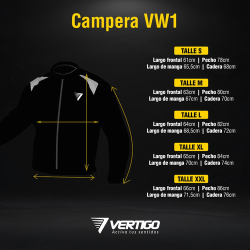 Campera Moto Vertigo Vw1 Cordura Protecciones. Tienda Of