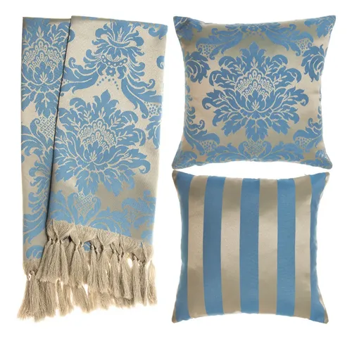 Kit 1 Manta Para Sofá + 2 Capas De Almofada (diversas Cores)